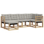 vidaXL Ensemble de canapés d'extérieur 6 pc Blanc et gris clair