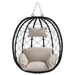 vidaXL Chaise suspendue polyrotin 91 x 54 5 x 107 cm Taupe