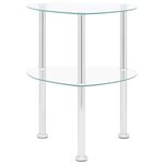 vidaXL Table d'appoint 2 niveaux Transparent 38x38x50 cm Verre trempé