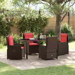 vidaXL Ensemble de salle à manger pour jardin 5 Pièces Marron Poly rotin