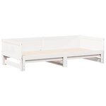 vidaXL Lit Pull-out de Jour Blanc 180 x 200 cm Bois massif en pin