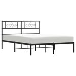 vidaXL Cadre de lit métal sans matelas avec tête de lit noir 120x190cm