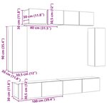 vidaXL Ensemble de meuble TV 6 Pièces Chêne sonoma Bois d'ingénierie