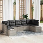 vidaXL Ensemble de canapé de jardin 7 Pièces Gris clair 289 x 154 x 85 cm