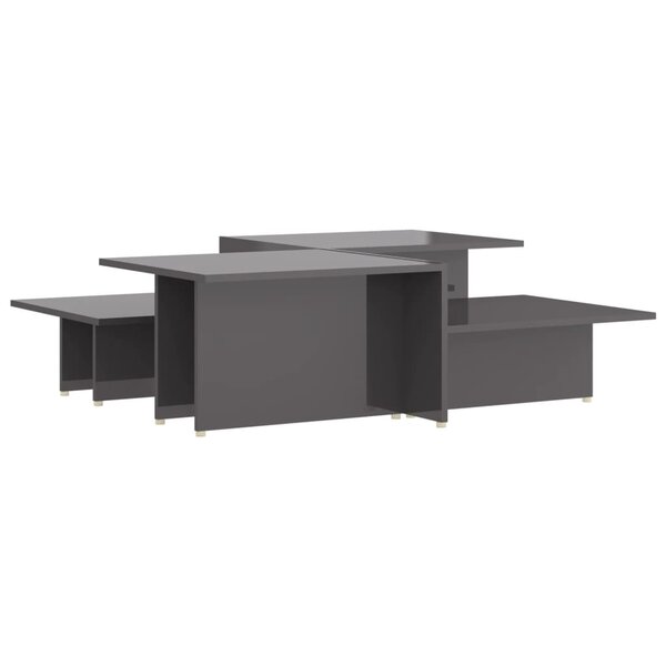 vidaXL Table basse 2 Pièces Gris brillant 111 5x50x33cm Bois d'ingénierie
