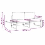 vidaXL Sofa de jardin 2 places avec coussins taupe