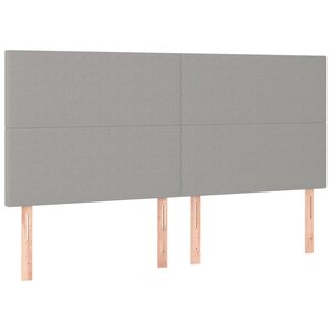 vidaXL Tête de lit Gris clair 160 x 5 x 118/128 cm Tissu