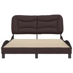 vidaXL Cadre de lit sans matelas Hvar marron foncé 140x200 cm tissu