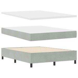 vidaXL Lit Box Spring avec Matelas & Banc Gris Clair 140x200 cm Velours