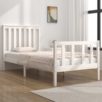 vidaXL Cadre de lit sans matelas blanc bois massif