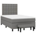 vidaXL Sommier à lattes de lit avec matelas gris foncé 120x190cm tissu