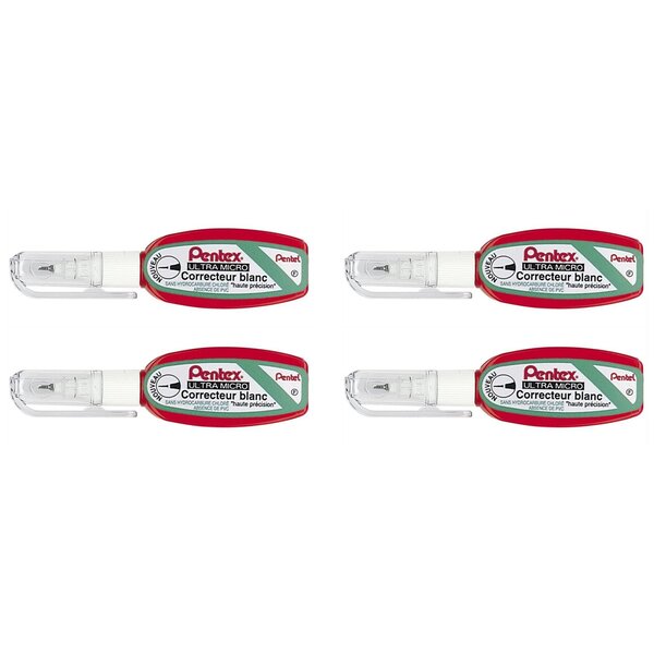 Correcteur Liquide Pentex Pocket ZL103-WF Haute précision 4 2ml Blanc x 4 PENTEL