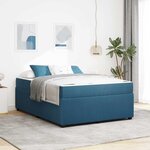 vidaXL Cadre de lit avec matelas Bleu 160 x 200 cm Velours
