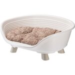 Corbeille chat ou chien Throne 4 avec coussin relax - Blanc