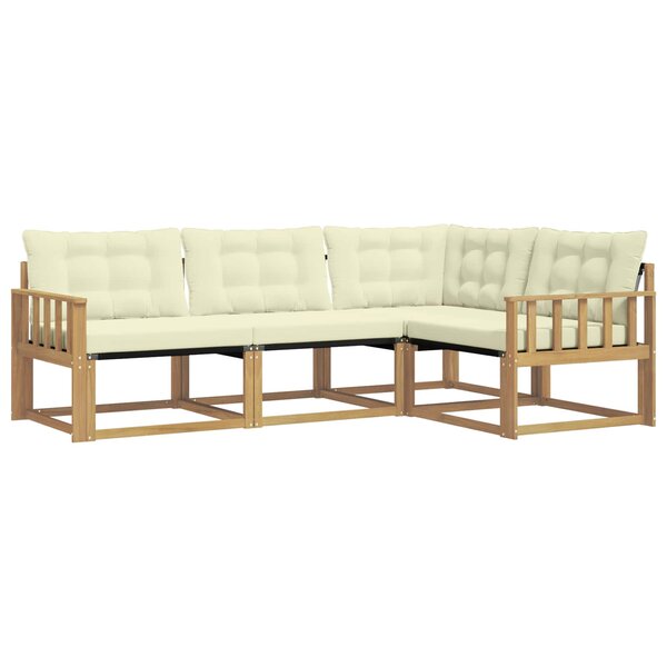 vidaXL Ensemble de canapés d'extérieur 4 pc Blanc et crème