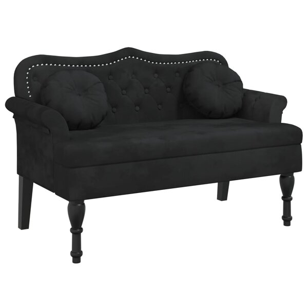 vidaXL Banc avec coussins noir 120 5x65x75 cm velours