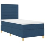 vidaXL Lit à ressorts avec matelas Bleu 90 x 190 cm tissu