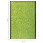 vidaXL Paillasson lavable Vert 60x90 cm