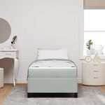 vidaXL Cadre de lit Gris clair  gris et blanc 90 x 190 cm Velours
