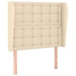 vidaXL Tête de lit avec oreilles Crème 93x23x118/128 cm Tissu