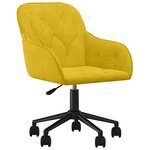 vidaXL Chaise pivotante de bureau Jaune Velours
