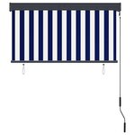 vidaXL Store roulant d'extérieur 120x250 cm Bleu et blanc