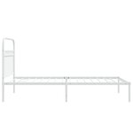 vidaXL Cadre de lit métal sans matelas et tête de lit blanc 100x190 cm