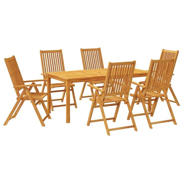 vidaXL Ensemble à manger de jardin 7 Pièces Bois d'acacia solide
