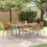 vidaXL Ensemble de salle à manger pour jardin 7 Pièces Gris et marron