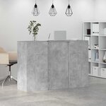 vidaXL Bureau de réception gris béton 155x50x103 5cm bois d'ingénierie