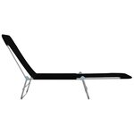 vidaXL Chaises longues pliables lot de 2 Acier et tissu Noir