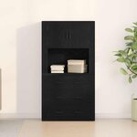 vidaXL Haut Armoire Chêne noir 80 x 33 x 150 cm Bois d'ingénierie
