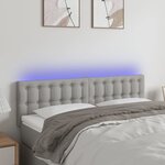 vidaXL Tête de lit à LED Gris clair 144x5x78/88 cm Tissu