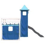 vidaXL Lit superposé sans matelas avec toboggan et rideaux 80x200 cm