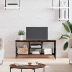 vidaXL Meuble TV chêne fumé 100x35x45 cm bois d'ingénierie et fer