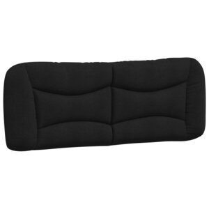 vidaXL Coussin de tête de lit Hvar noir 120 cm tissu