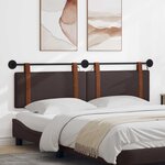 vidaXL Tête de lit suspendue Avec lumière LED Marron foncé PU antique