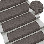 vidaXL Tapis d'escalier autocollants 30 Pièces 65x21x4 cm gris et beige