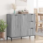 vidaXL Buffet Sonoma gris 89 5 x 33 x 82 cm Bois d'ingénierie
