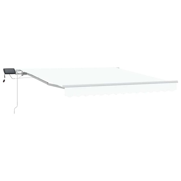 vidaXL Auvent Rétractable Blanc 350 x 250 cm Tissu et acier
