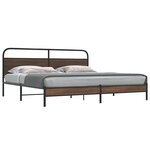 vidaXL Cadre de lit en métal sans matelas chêne marron 183x213 cm