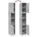 vidaXL Armoire de salle de bain gris béton 30x30x190 cm