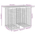 vidaXL Banc de jardin design de gabion 100x70x72 cm bois massif de pin