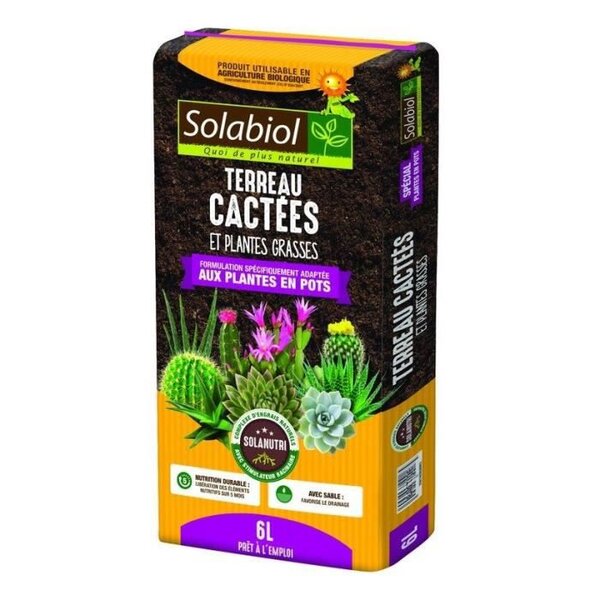 SOLABIOL - Terreau Cactées - Sac 6 L - UAB
