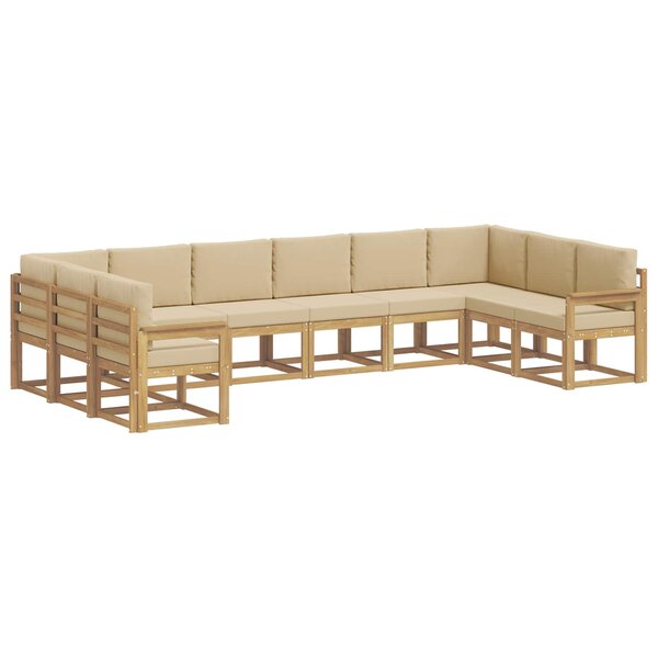 vidaXL Ensemble de canapés d'extérieur 10 pc Blanc et Beige
