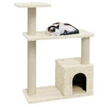 vidaXL Arbre à chat avec griffoirs en sisal Crème 70 cm