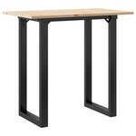 vidaXL Table à manger cadre en O 80x50x75 5cm bois de pin massif fonte