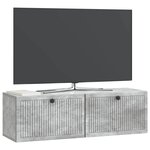 vidaXL Meuble TV mural Gris béton 98 x 31 x 30 cm Bois d'ingénierie