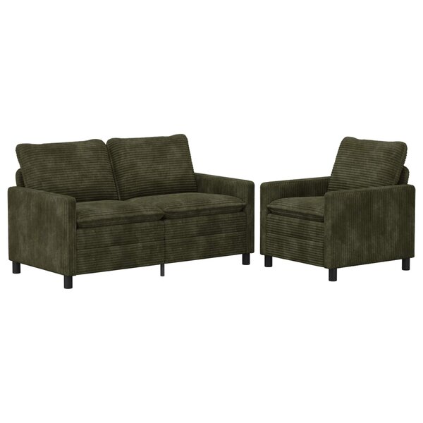 vidaXL Ensemble de Canapés 2 Pièces Vert Polyester