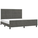 vidaXL Cadre de lit sans matelas gris foncé velours